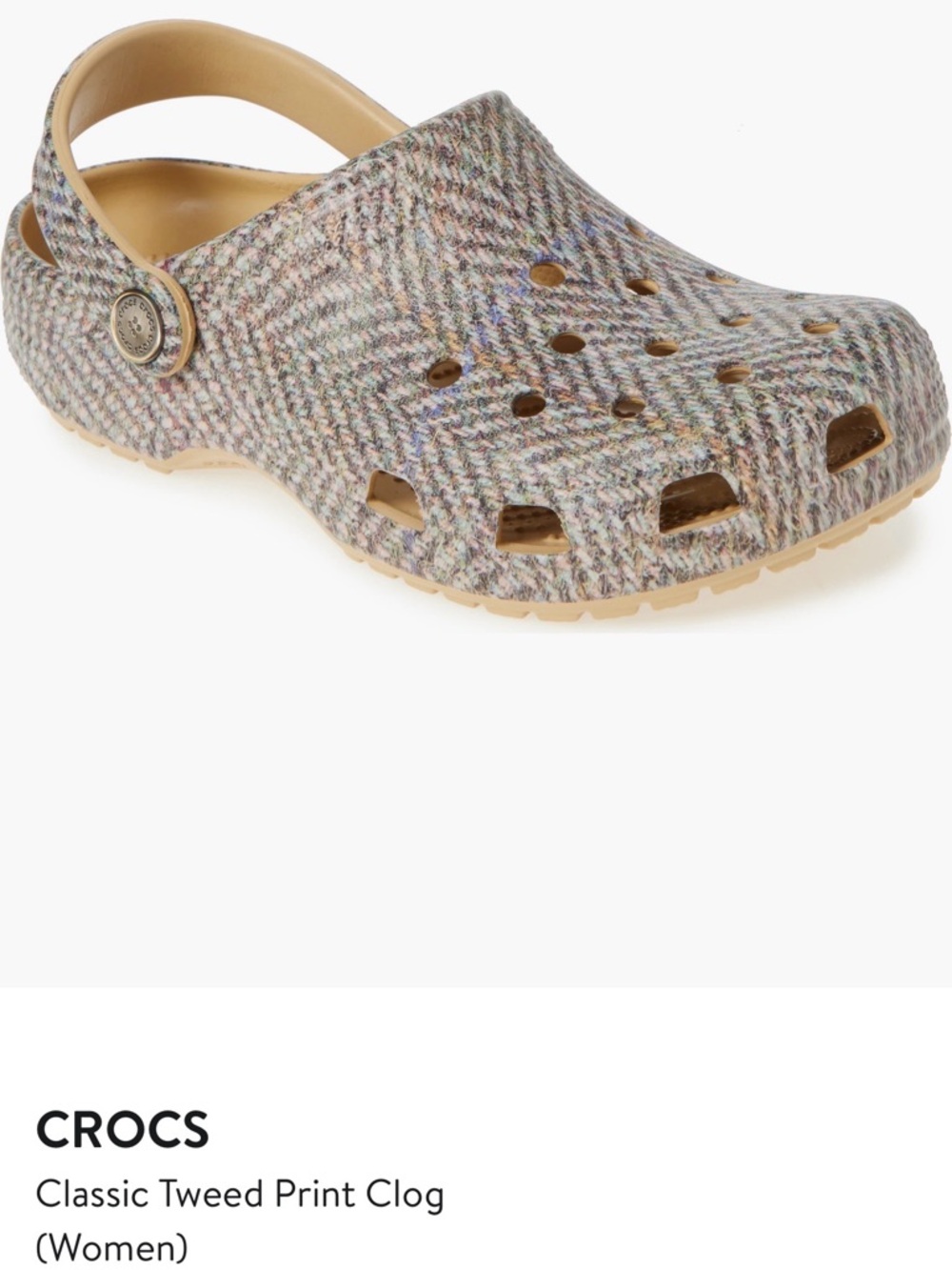CROCS Tweed-Print Classic Clog in Neutral Mix